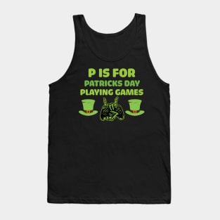 Retro P Is For Playing Games Patricks Day - P Is For Playing Games 2021 Tank Top